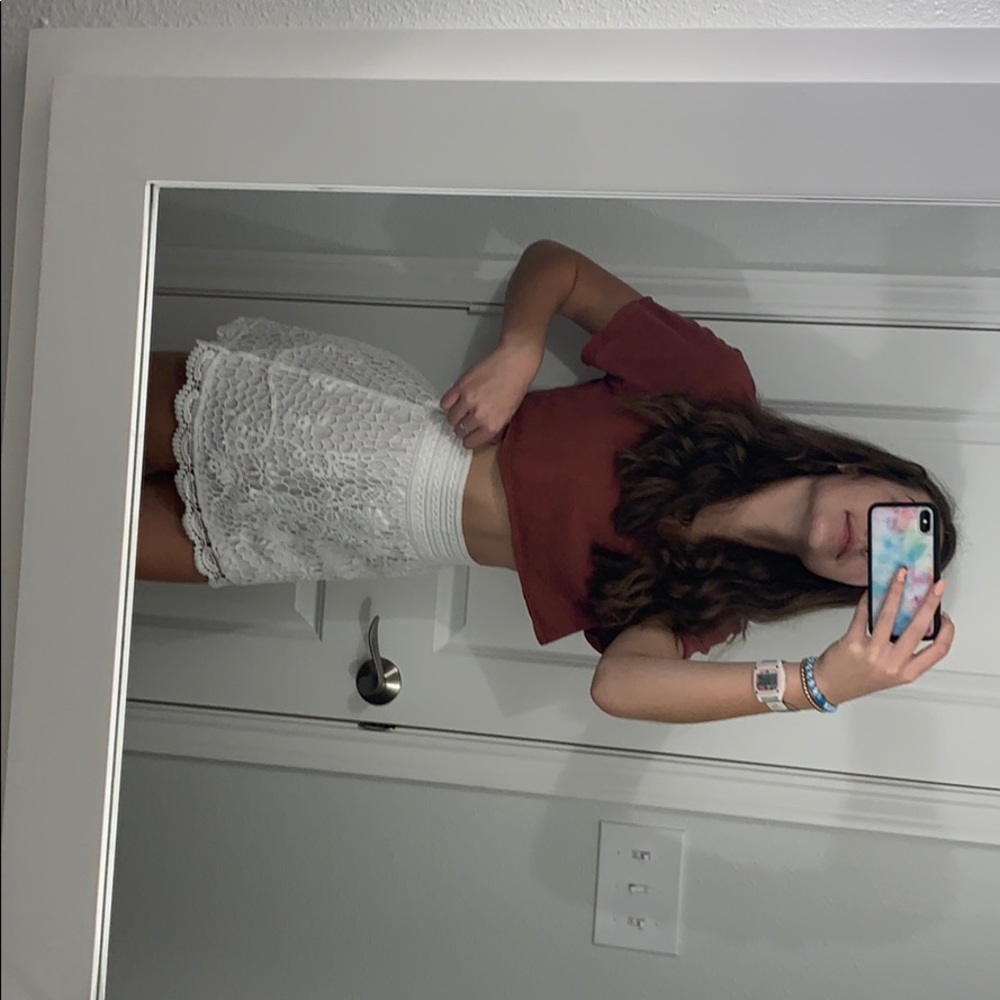 TopShop white mini skirt